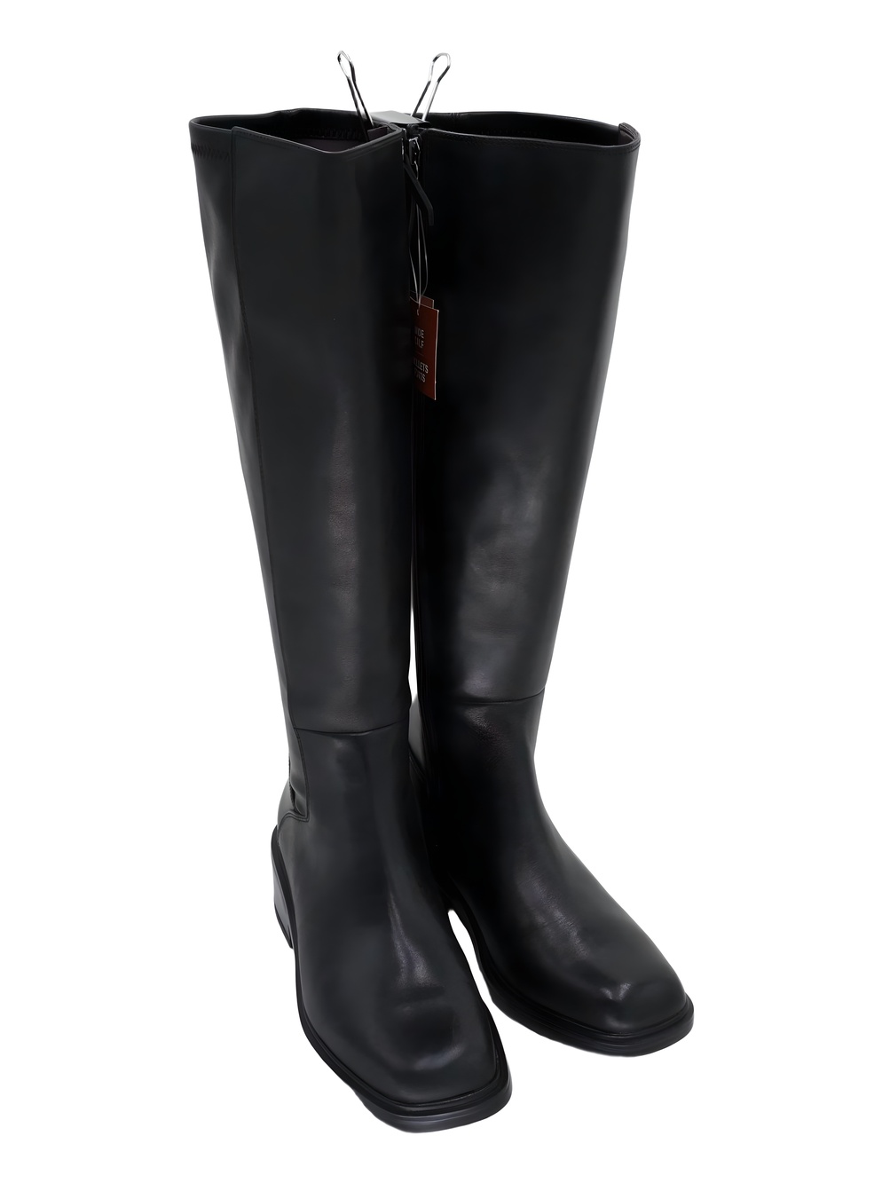 Franco Sarto Gisella Black Leather Knee High Boots Wide Calf Size 8M